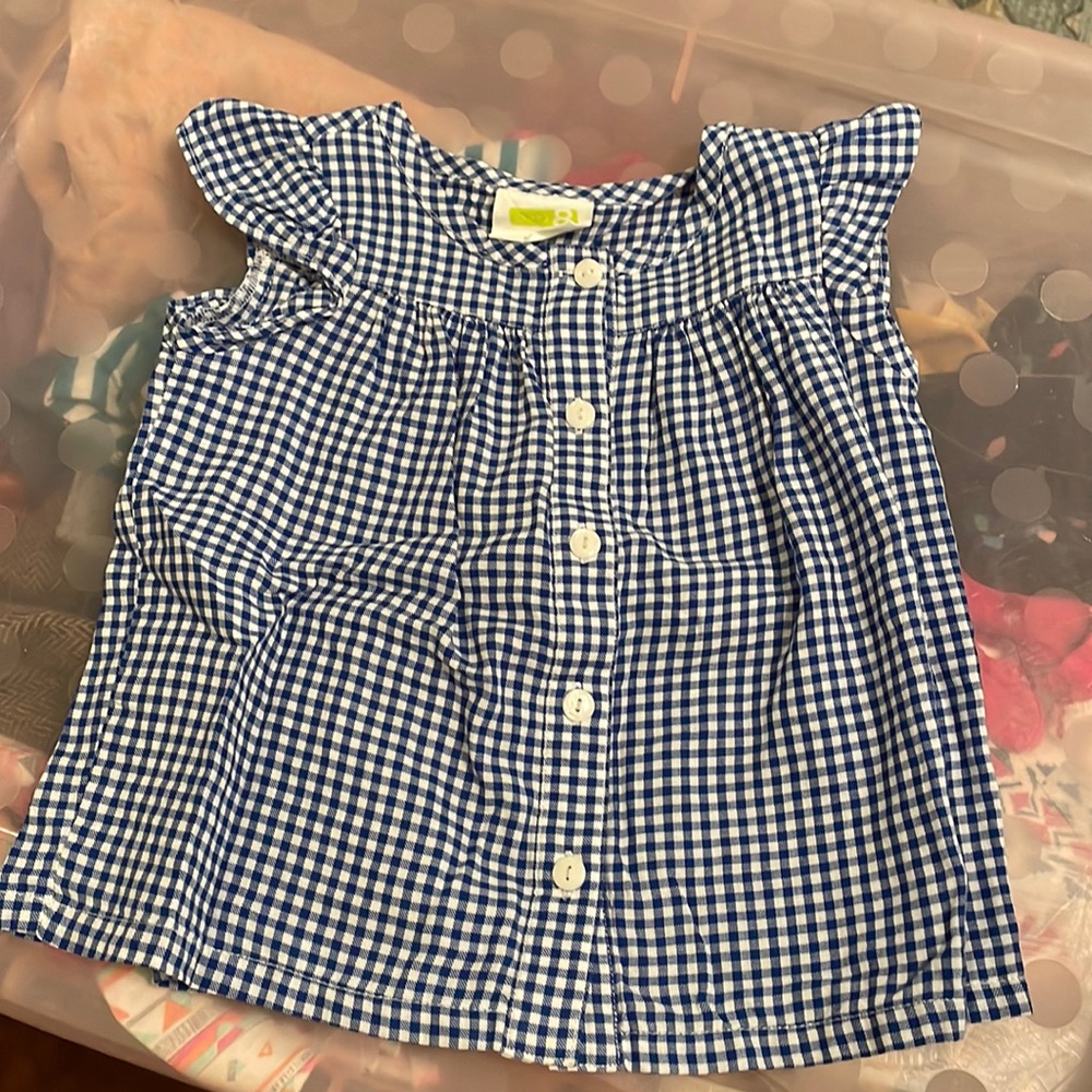 2T Crazy 8 gingham checked blouse tank